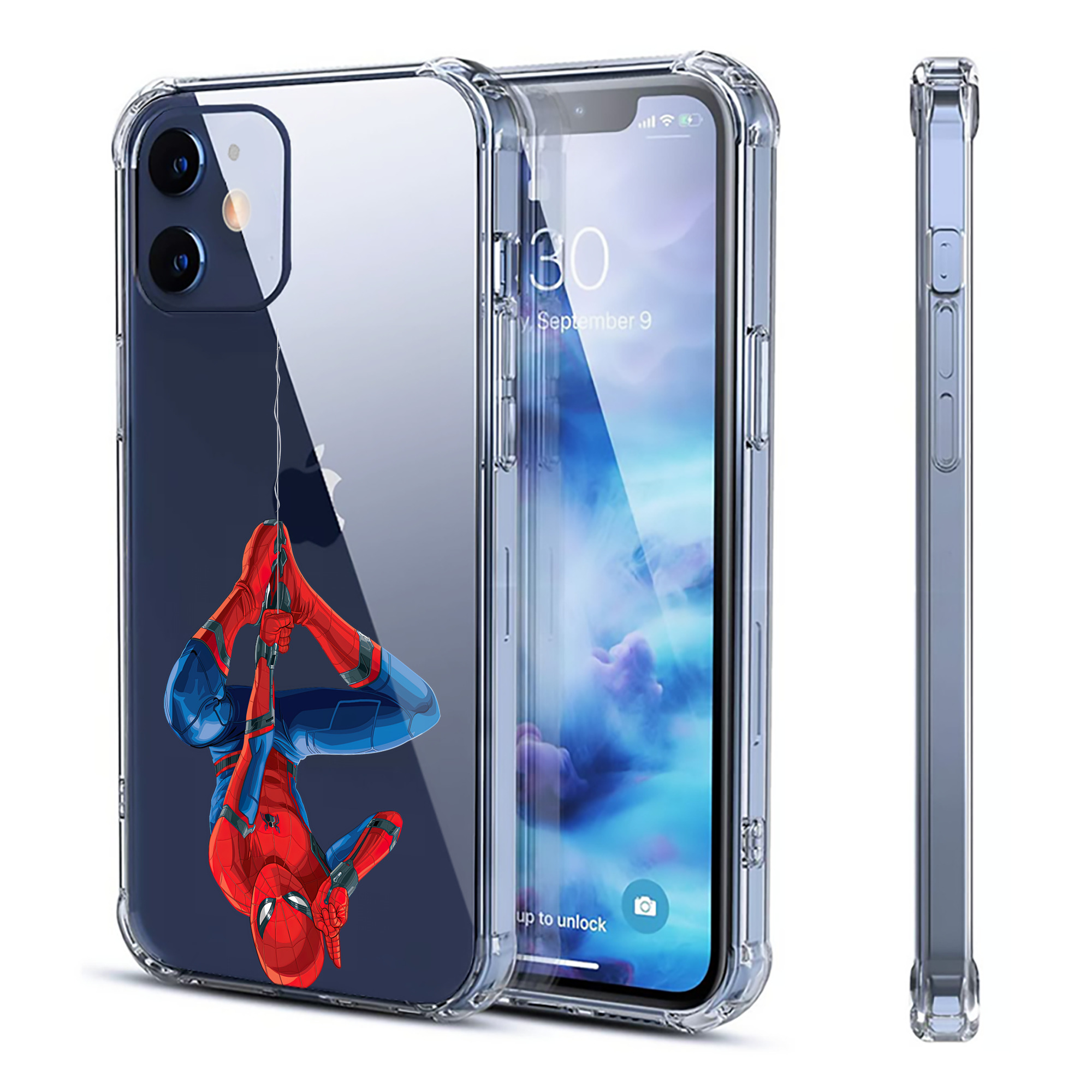 （画像用） Spider Man スパイダーマン 【iPhone 12シリーズ対応】透明スマホケース（クリアソフトケース）